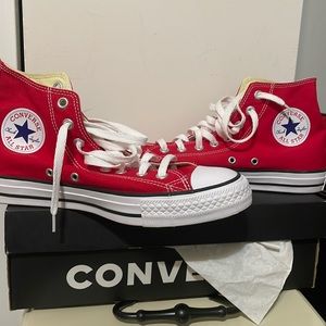 Red converse high tops
